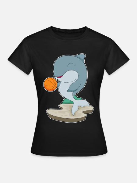 Delfin Basketballspieler Basketball - Frauen T-Shirt - Schwarz