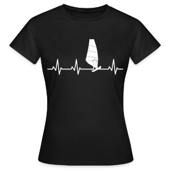 Windsurfing Herzschlag - Frauen T-Shirt - Schwarz - Vorne - AI Model Female 172 dark (172cm)