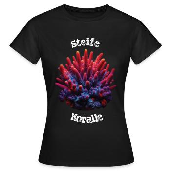 Koralle - Frauen T-Shirt - Schwarz - Vorne - AI Model Female 172 dark (172cm)