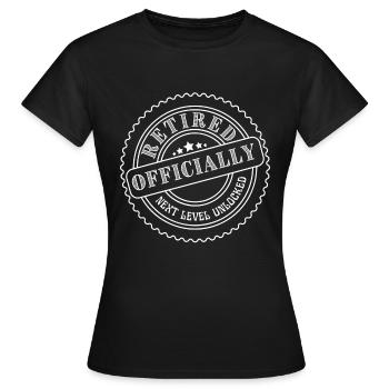 Débloquez officiellement le prochain niveau de retraite - T-shirt Femme - noir - Devant - AI Model Female 172 dark (172cm)