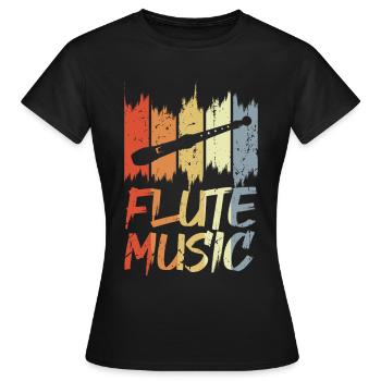 Vintage Flöte Musik - Frauen T-Shirt - Schwarz - Vorne - AI Model Female 172 dark (172cm)