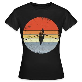 Vintage Ruderboot Zeichnung - Frauen T-Shirt - Schwarz - Vorne - AI Model Female 172 dark (172cm)