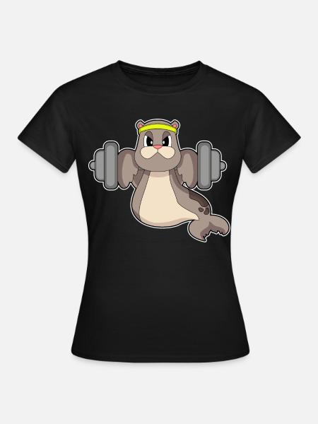 Seehund Bodybuilder Langhantel Bodybuilding - Frauen T-Shirt - Schwarz