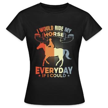 Inspiration du cavalier - T-shirt Femme - noir - Devant - AI Model Female 172 dark (172cm)
