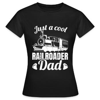 Eisenbahn Vater - Frauen T-Shirt - Schwarz - Vorne - AI Model Female 172 dark (172cm)