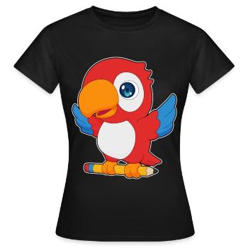 École de crayon Perroquet Pupil - T-shirt Femme - noir - Devant - AI Model Female 172 dark (172cm)