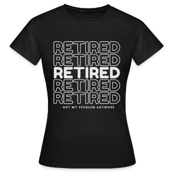 Retiré répété mot rétro conception de retraite. - T-shirt Femme - noir - Devant - AI Model Female 172 dark (172cm)