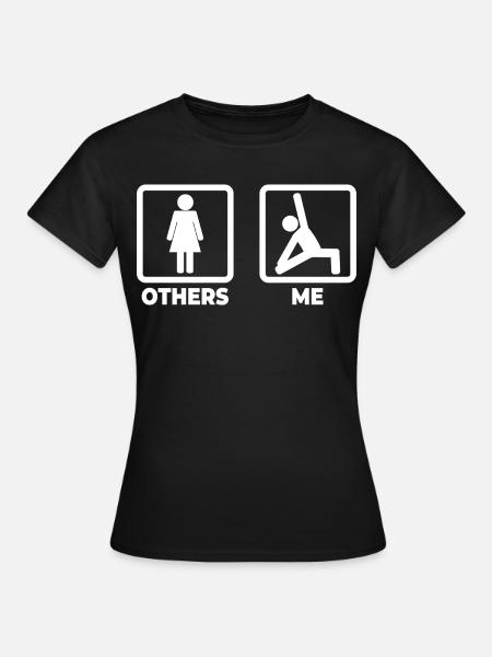 Yoga Strichfiguren - Frauen T-Shirt - Schwarz