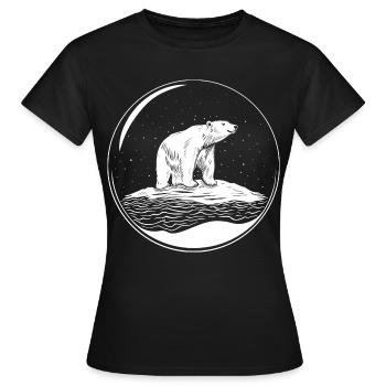 Ours polaire sur la banquise Sauvez l’ours polaire - T-shirt Femme - noir - Devant - AI Model Female 172 dark (172cm)