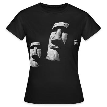 Moai Köpfe Osterinsel Polynesien - Frauen T-Shirt - Schwarz - Vorne - AI Model Female 172 dark (172cm)