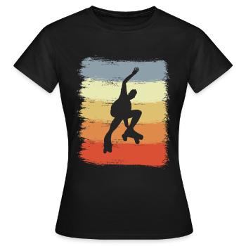 Vintage Rollschuhläufer - Frauen T-Shirt - Schwarz - Vorne - AI Model Female 172 dark (172cm)