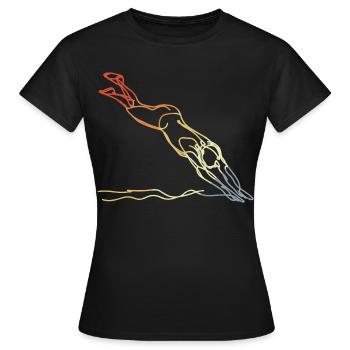 Natation Look Vintage - T-shirt Femme - noir - Devant - AI Model Female 172 dark (172cm)