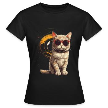 SONNENFINSTERNIS ASTRONOMIE-LIEBHABER - Frauen T-Shirt - Schwarz - Vorne - AI Model Female 172 dark (172cm)