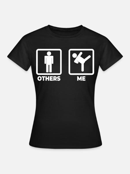 Karate Strichmännchen - Frauen T-Shirt - Schwarz