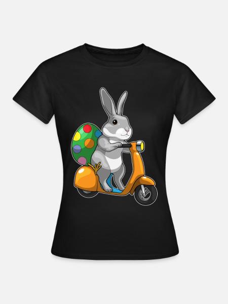 Hase Ostern Motorroller - Frauen T-Shirt - Schwarz