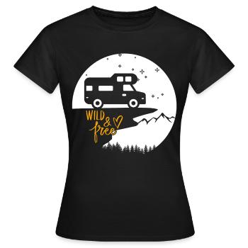 Vanlife & Camper Lifestyle Design - Women's T-Shirt - black - Front - AI Model Female 172 dark (172cm)