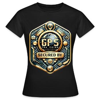 GPS Anti Theft Sticker Carbon-Gold - Women's T-Shirt - black - Front - AI Model Female 172 dark (172cm)