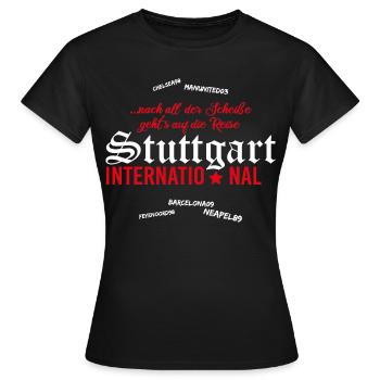 Fußball Stuttgart International - Frauen T-Shirt - Schwarz - Vorne - AI Model Female 172 dark (172cm)