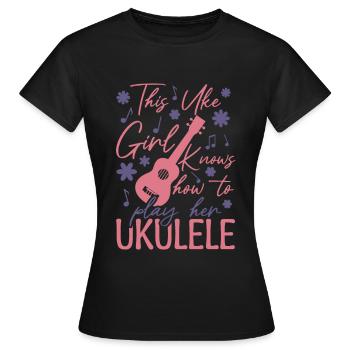 Uke Girl - Frauen T-Shirt - Schwarz - Vorne - AI Model Female 172 dark (172cm)