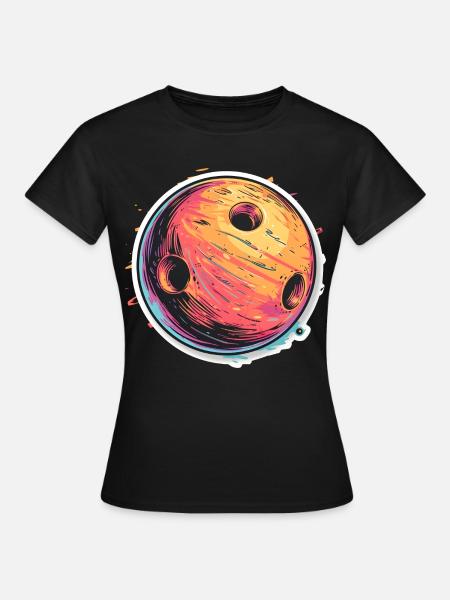 Bowlingkugel Cartoon Look - Frauen T-Shirt - Schwarz