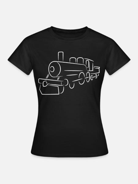 Dampflokomotive - Dame-T-shirt - sort