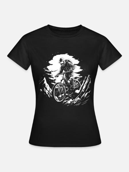 Fahrradfahrer Skizze - Frauen T-Shirt - Schwarz