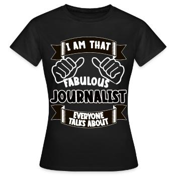 Journaliste Drôle Dicton Idée Cadeau - T-shirt Femme - noir - Devant - AI Model Female 172 dark (172cm)