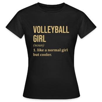 Volley-ball-ball Volley-volley-ball - T-shirt Femme - noir - Devant - AI Model Female 172 dark (172cm)