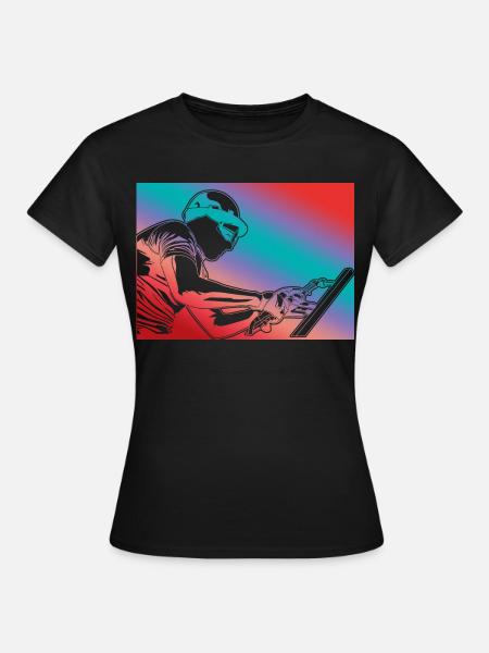Schweißer Retro Look - Frauen T-Shirt - Schwarz