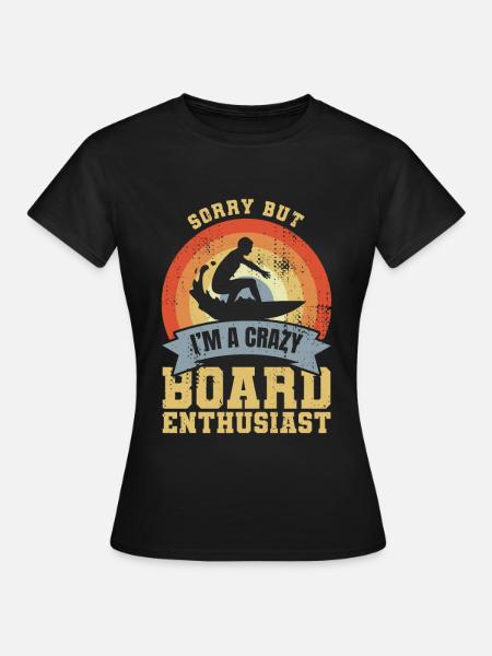Verrückter Surfer - Frauen T-Shirt - Schwarz