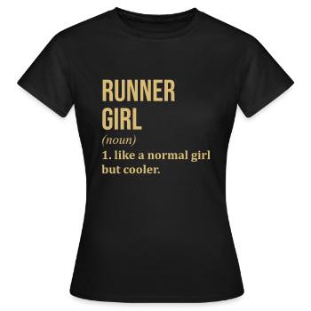 Running Running Running - Women's T-Shirt - black - Front - AI Model Female 172 dark (172cm)
