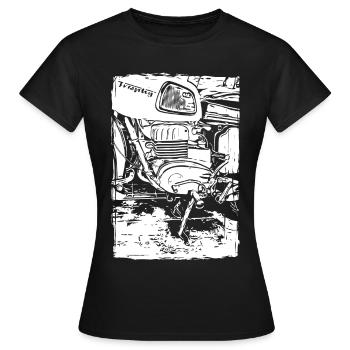 Empreinte du bloc moteur MZ ES 250 - T-shirt Femme - noir - Devant - AI Model Female 172 dark (172cm)