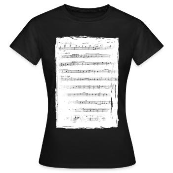Sheet of music - Women's T-Shirt - black - Front - AI Model Female 172 dark (172cm)
