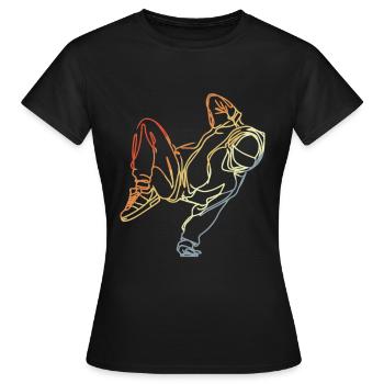 Croquis de breakdancer rétro - T-shirt Femme - noir - Devant - AI Model Female 172 dark (172cm)