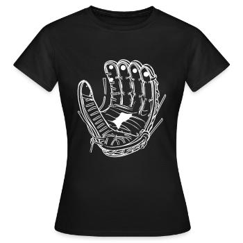 Baseball Handschuh - Frauen T-Shirt - Schwarz - Vorne - AI Model Female 172 dark (172cm)