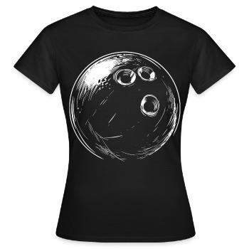 Bowlingkugel Zeichnung - Frauen T-Shirt - Schwarz - Vorne - AI Model Female 172 dark (172cm)
