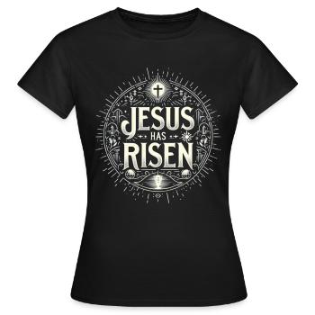 Jesus ist Auferstanden Kreis - Frauen T-Shirt - Schwarz - Vorne - AI Model Female 172 dark (172cm)