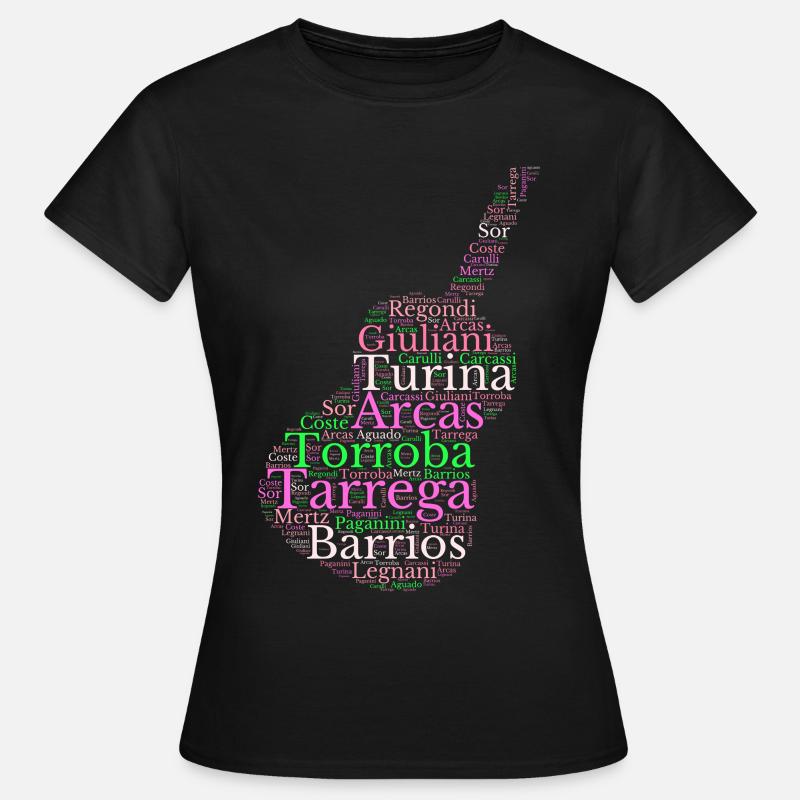 Composers for Spanish Classical Guitar - Women's T-Shirt - black