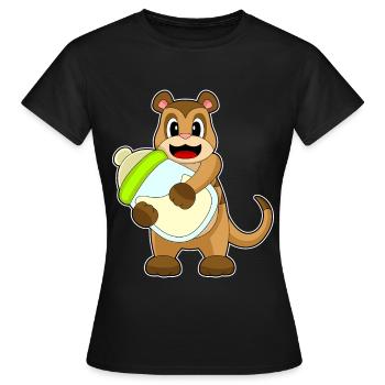 Meerkat Baby Milk Bottle - Women's T-Shirt - black - Front - AI Model Female 172 dark (172cm)
