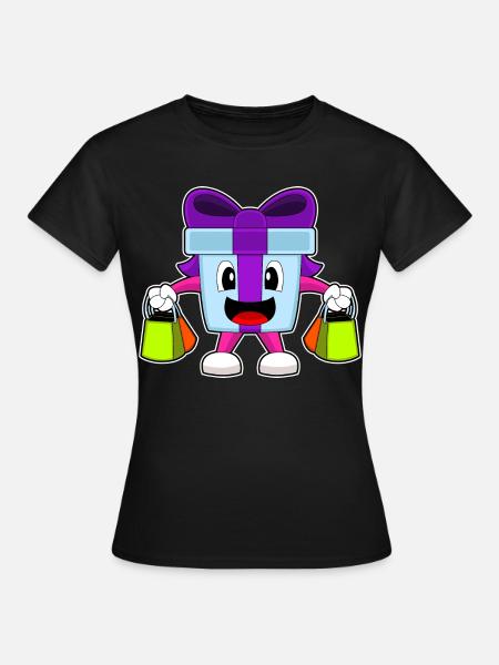 Paket Weihnachten Einkaufen - Frauen T-Shirt - Schwarz