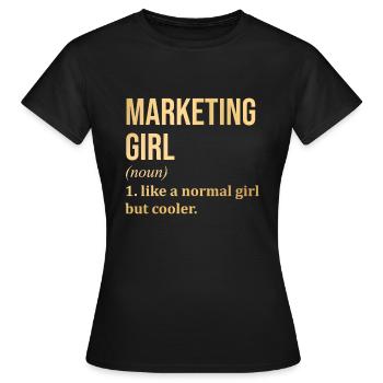 Marketing - Women's T-Shirt - black - Front - AI Model Female 172 dark (172cm)