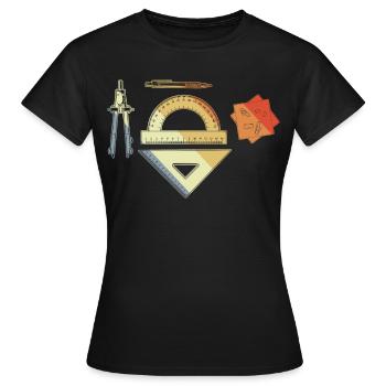 Look Vintage d’architecte - T-shirt Femme - noir - Devant - AI Model Female 172 dark (172cm)