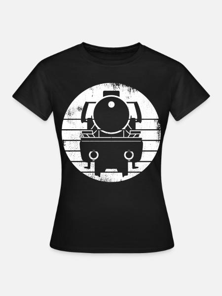 Dampflokomotive Zeichnung - Frauen T-Shirt - Schwarz