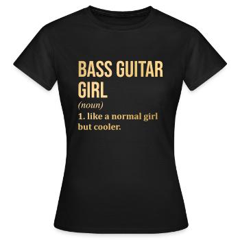 Basse Basse Basse Basse Guitare - T-shirt Femme - noir - Devant - AI Model Female 172 dark (172cm)