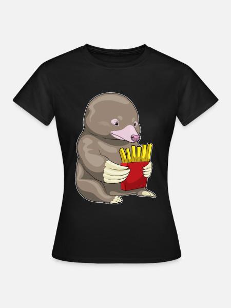Maulwurf Pommes frites - Frauen T-Shirt - Schwarz