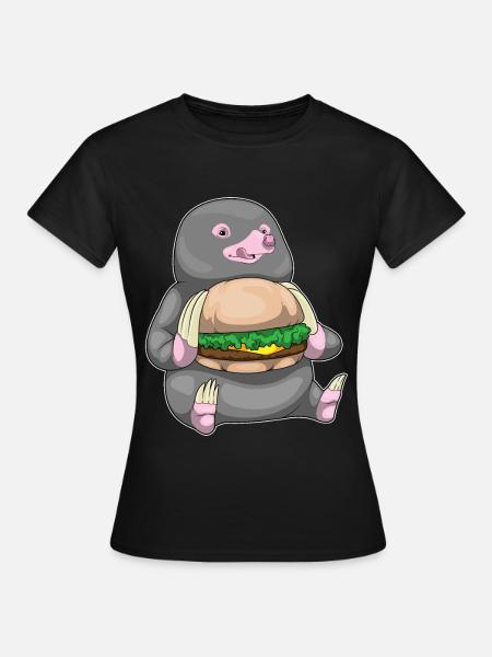 Maulwurf Cheeseburger - Frauen T-Shirt - Schwarz