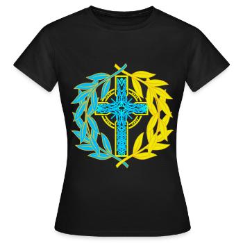 Kreuz Kreuze Kruzifix - Frauen T-Shirt - Schwarz - Vorne - AI Model Female 172 dark (172cm)