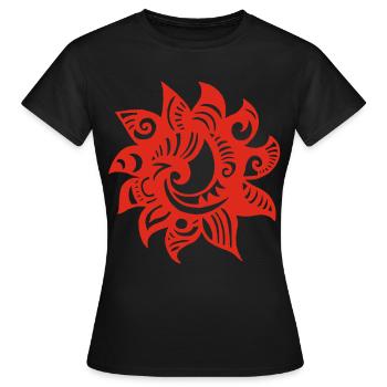Strange red sun - Women's T-Shirt - black - Front - AI Model Female 172 dark (172cm)