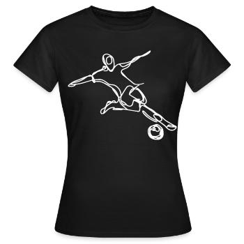 Fußballspieler - Frauen T-Shirt - Schwarz - Vorne - AI Model Female 172 dark (172cm)
