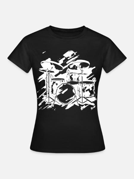 Schlagzeug - Frauen T-Shirt - Schwarz